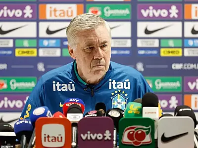 Carlo Ancelotti durante entrevista coletiva pela Seleção Brasileira antes de amistoso internacional.