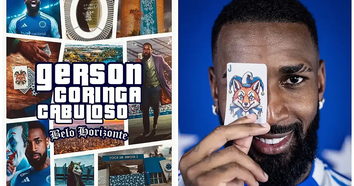 Cruzeiro anuncia Gerson meio-campista com vídeo inspirado em GTA