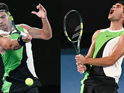 Carlos Alcaraz, Australian Open, começa a jornada pelo career Slam com vitória convincente.