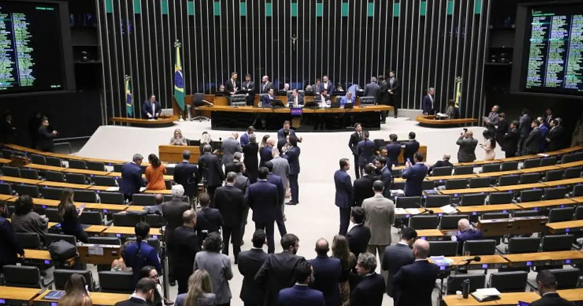 Plenário da Câmara dos Deputados durante votação.