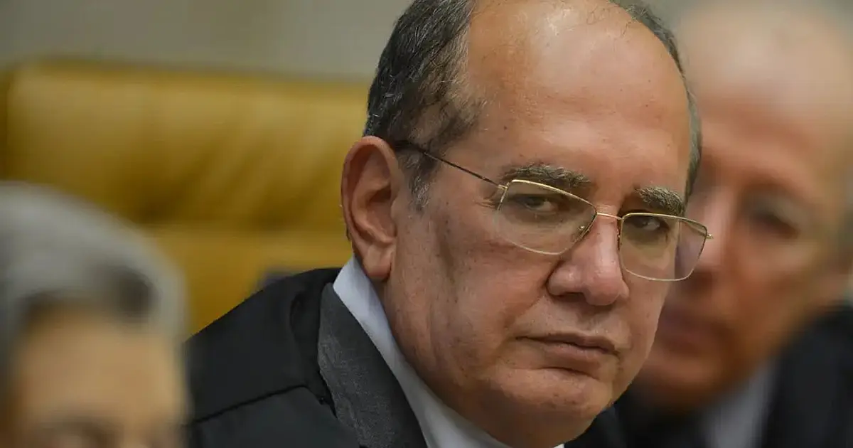 Ministro Gilmar Mendes durante sessão do Supremo Tribunal Federal em Brasília.