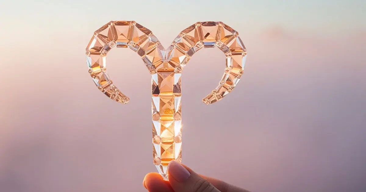 Cristal representando o signo de Áries utilizado em práticas de astrologia