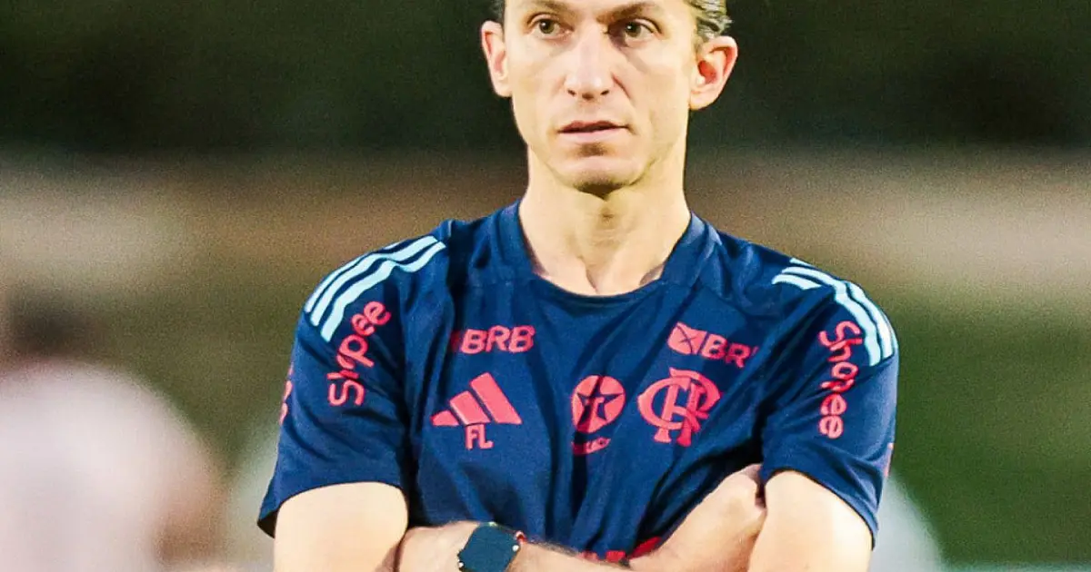 Filipe Luís durante atividade do Flamengo como treinador.