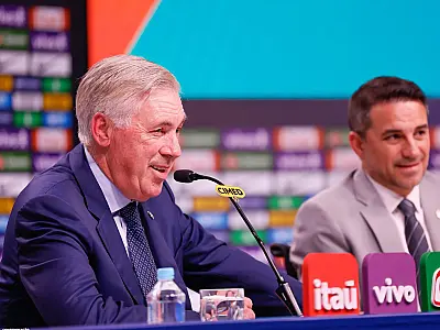 Carlo Ancelotti acompanha jogos do Brasileirão para avaliar possíveis convocados para a Seleção Brasileira.