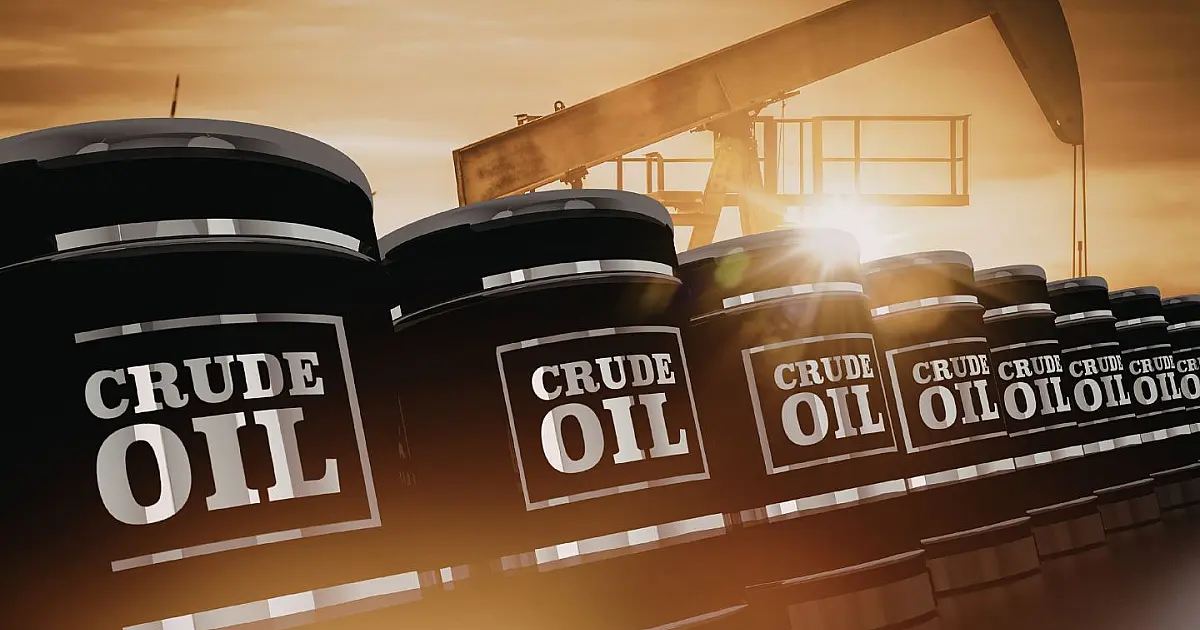 Barris de petróleo representando exploração e produção de energia
