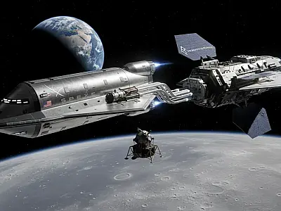 A parceria entre NASA, SpaceX e Blue Origin marca o início da exploração lunar industrial.