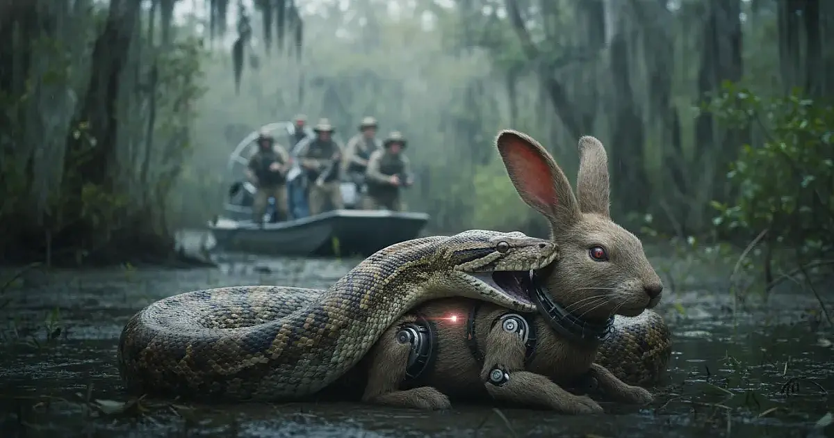 Caça tecnológica: coelhos robôs com IA são a nova arma contra pítons gigantes na Flórida
