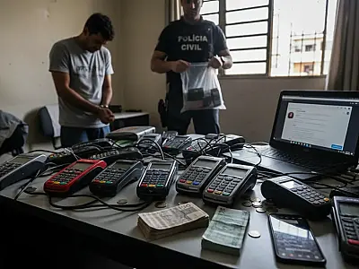 Operação da DRCI no Rio de Janeiro mira esquema de estelionato digital que utilizava máquinas de cartão físicas.