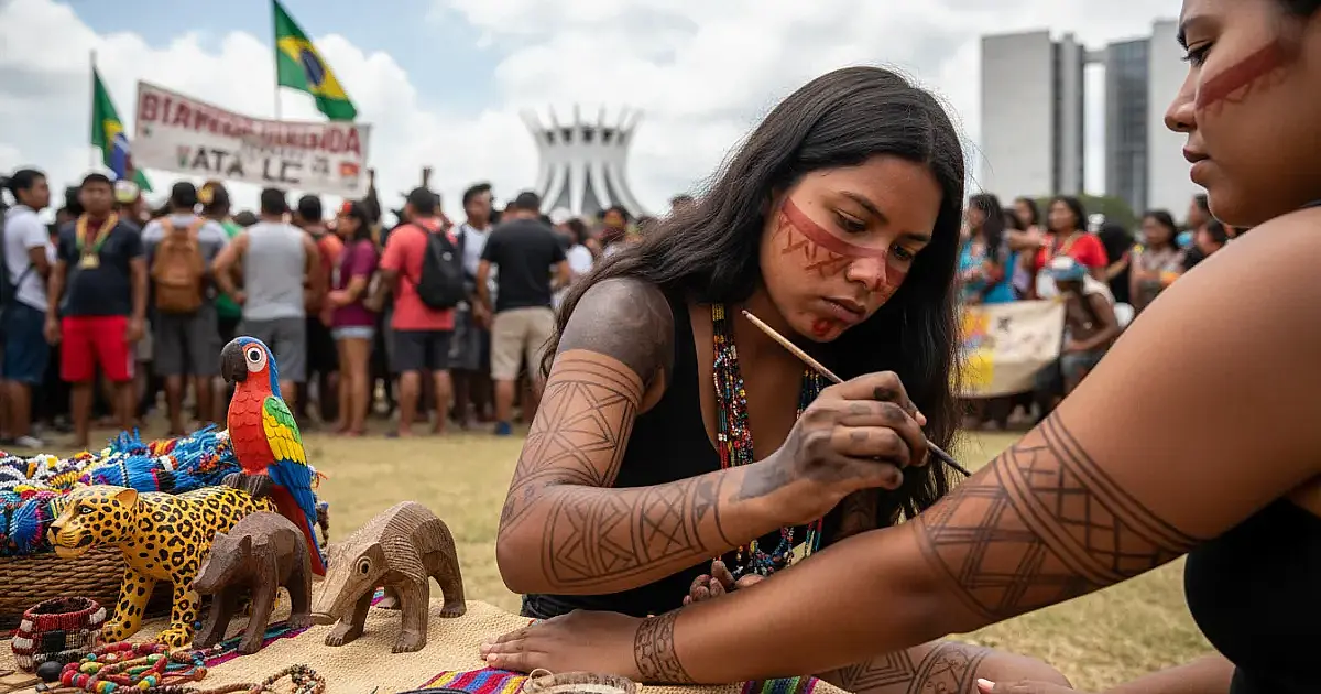 Resistência em cores: como a arte indígena em Brasília virou escudo contra o agronegócio
