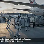 Robôs assumem o pátio: Japan Airlines inicia testes com humanoides para driblar crise de pessoal