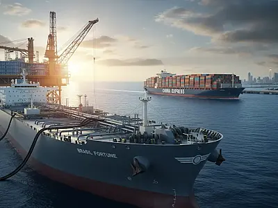 Operação de carregamento em terminal de petróleo: Brasil se torna fornecedor estratégico para a China.