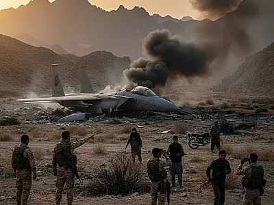 Caça F-15E Strike Eagle semelhante ao que foi derrubado em território iraniano durante missão de combate.