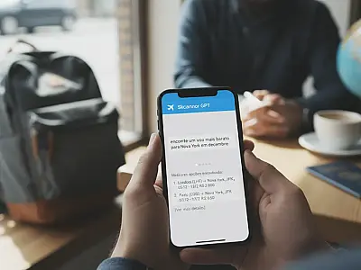 Interface do ChatGPT exibindo resultados de busca de passagens aéreas fornecidos pelo Skyscanner.
