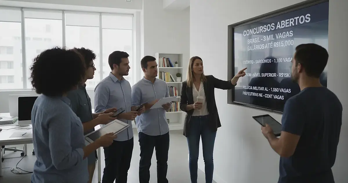 Concursos abertos no Brasil: agenda soma 3 mil vagas e salários de R$ 15 mil
