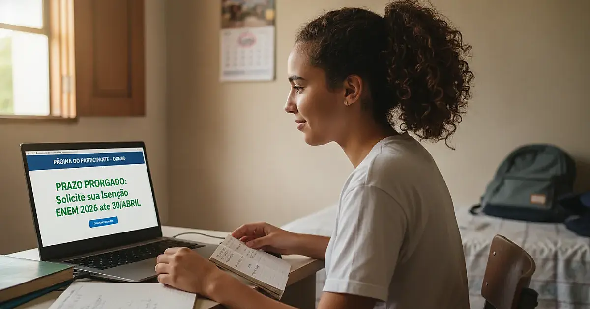 Enem 2026: MEC amplia prazo para isenção e abre nova chance para estudantes