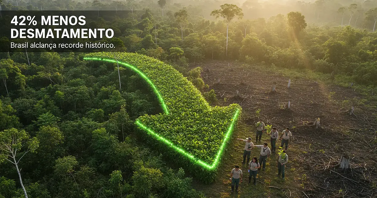 Brasil reduz perdas florestais em 42% e alcança recorde histórico de preservação