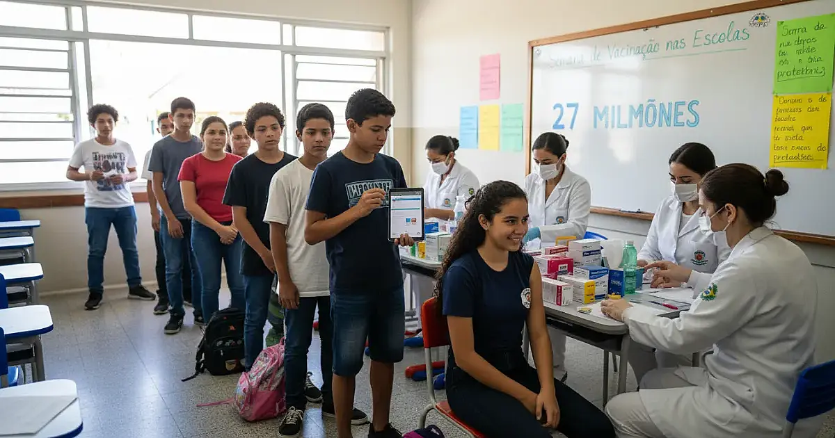 Vacinação nas escolas: força-tarefa nacional busca imunizar 27 milhões de estudantes até o dia 30
