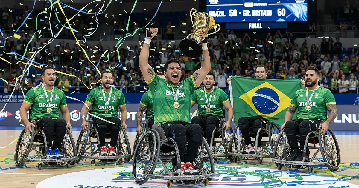 Brasil domina Grã-Bretanha e conquista título mundial de rúgbi em cadeira de rodas na Austrália
