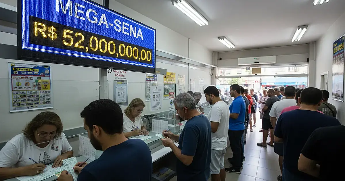 Mega-Sena acumula e prêmio de R$ 52 milhões vira alvo de apostadores