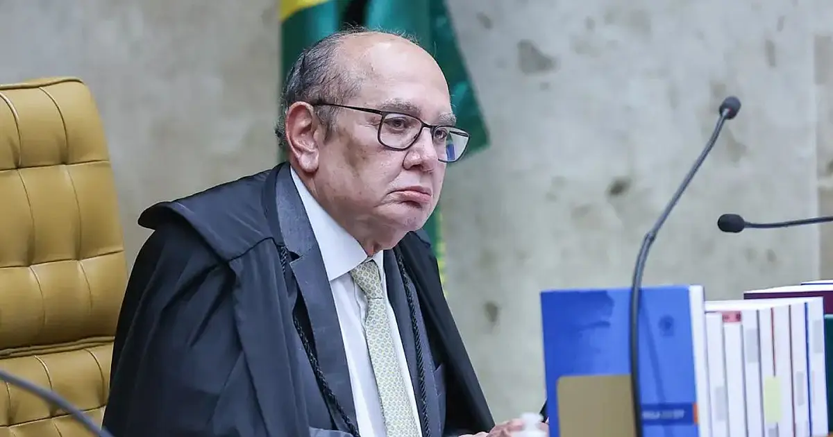 Ministro Gilmar Mendes durante sessão no Supremo Tribunal Federal