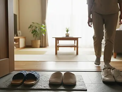 O uso de chinelos exclusivos para o banheiro é uma das principais barreiras contra bactérias nas casas japonesas.