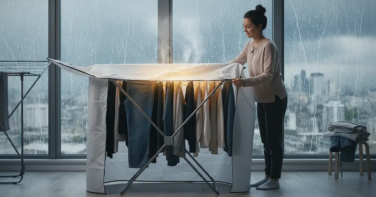 Adeus ao varal tradicional: como o secador elétrico resolve o drama da roupa úmida em dias de chuva