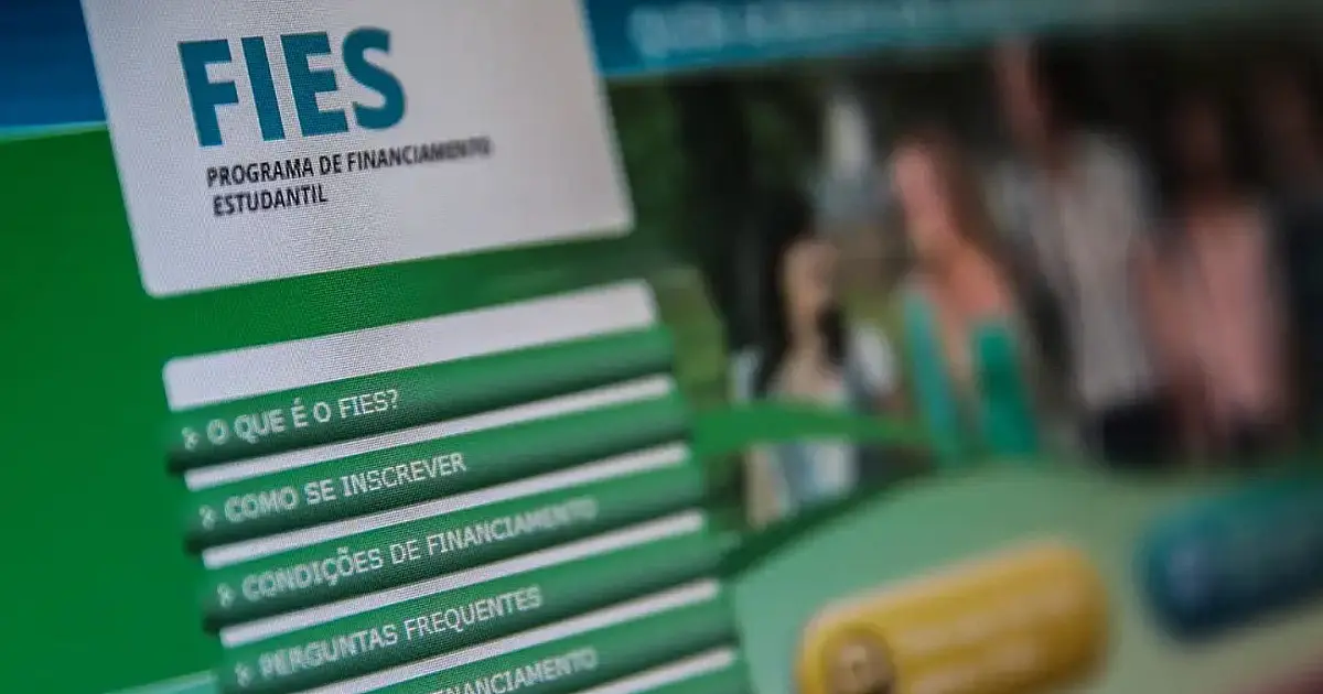 Tela do sistema Fies utilizada para inscrições no financiamento estudantil.