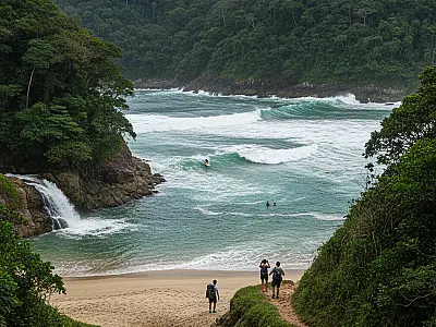Ondas potentes e natureza preservada fazem da Praia Brava um destino único para o surfe em São Sebastião.