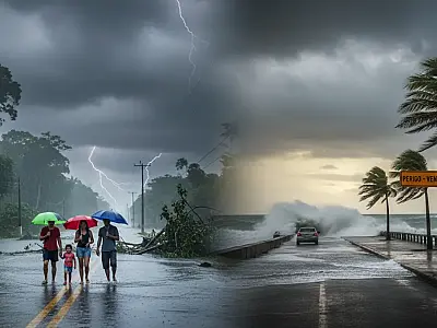 Céus carregados e ventos fortes marcam a transição climática durante o feriado nacional.