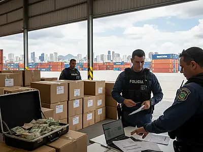 Agentes da Polícia Federal durante operação que investiga esquema de corrupção e lavagem de dinheiro em portos do Rio de Janeiro.