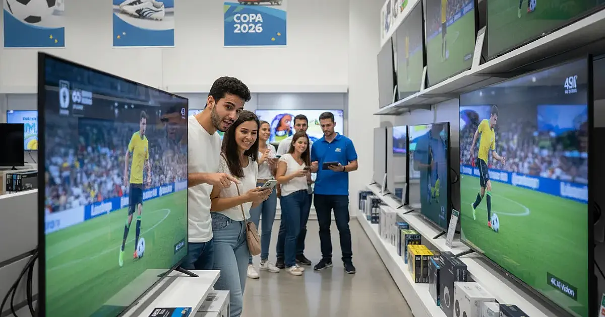 Copa do Mundo 2026: busca por TVs gigantes dispara e redefine a experiência do torcedor brasileiro