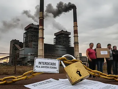 Usina termelétrica Candiota III enfrenta paralisação judicial e novas exigências ambientais rigorosas.
