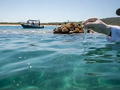 Pesquisadores realizam coleta de água para análise de DNA ambiental em reservas no sul da Bahia. Foto: Roberto Sforza/Divulgação