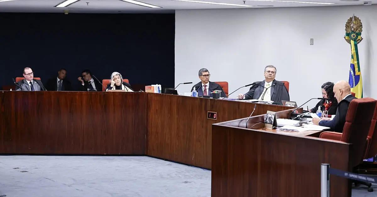 Ministros do STF durante julgamento sobre repasse de ICMS aos municípios de Mato Grosso.
