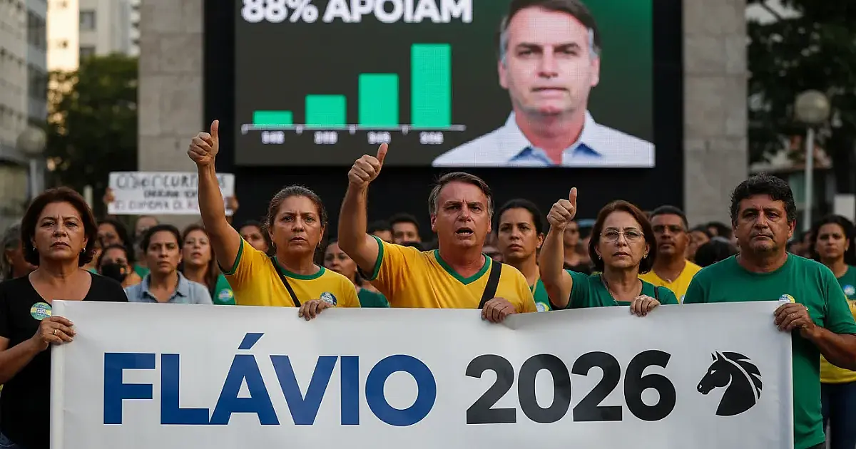 Fidelidade à prova: 88% da base de Flávio Bolsonaro ignora crise 'Dark Horse' e apoia candidatura