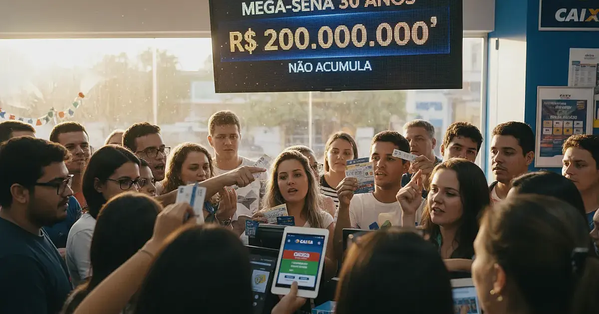 Mega-Sena 30 Anos: Apostas começam com prêmio estimado em R$ 200 milhões