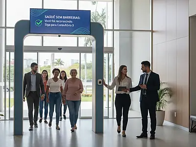 A tecnologia de reconhecimento facial é um dos pilares para eliminar as recepções físicas e agilizar o cuidado médico.