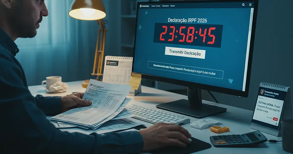 Imposto de Renda 2026: Prazo termina hoje e estratégia de última hora evita multas pesadas