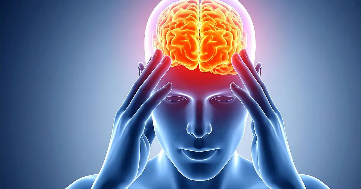 Ilustração de cérebro humano representando saúde mental e prevenção do envelhecimento cerebral.