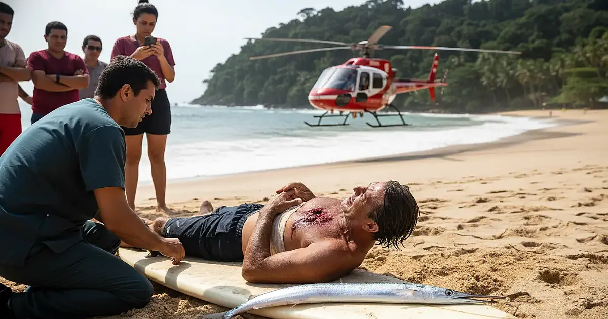 Surfista brasileiro luta pela vida após ter o coração perfurado por peixe-agulha na Costa Rica