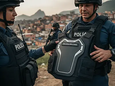 Novos coletes da Polícia Civil do Rio combinam proteção contra fuzil com design ergonômico de padrão internacional.