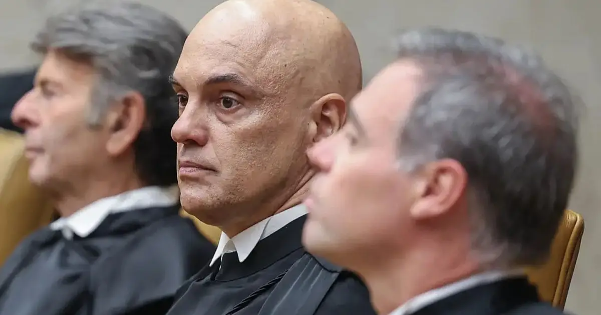 Ministro Alexandre de Moraes durante sessão do Supremo Tribunal Federal.