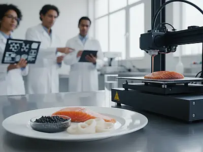 Amostras de alimentos produzidos via impressão 3D no Laboratório de Nanobiotecnologia da Embrapa.