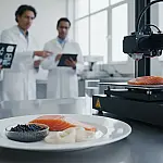 O futuro no prato: Embrapa desenvolve salmão, caviar e lula em impressoras 3D