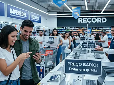 Queda do dólar favoreceu a importação de componentes eletrônicos e impulsionou as vendas no varejo em março.