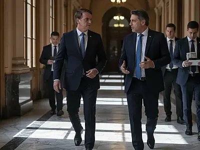 O senador Flávio Bolsonaro e o presidente argentino Javier Milei em agenda oficial em Buenos Aires.
