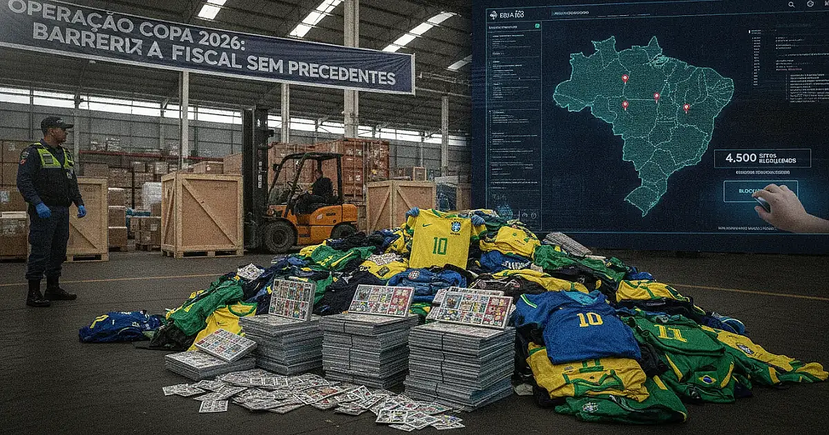Operação Copa 2026: Fiscalização apreende 1 milhão de camisas e bloqueia 4,5 mil sites piratas
