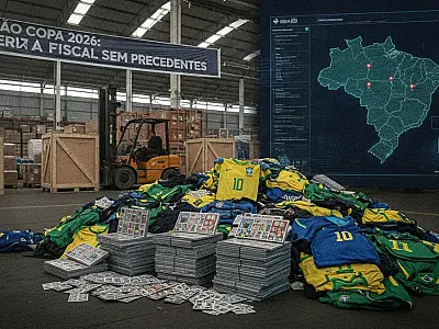 Operação da Receita Federal intercepta milhares de camisas falsificadas destinadas ao mercado brasileiro durante a Copa.