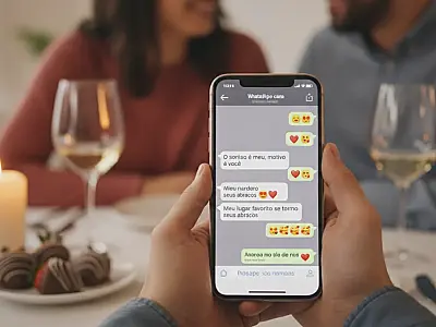 O envio de mensagens românticas pelo WhatsApp tornou-se uma tradição moderna que reforça a conexão entre os casais.