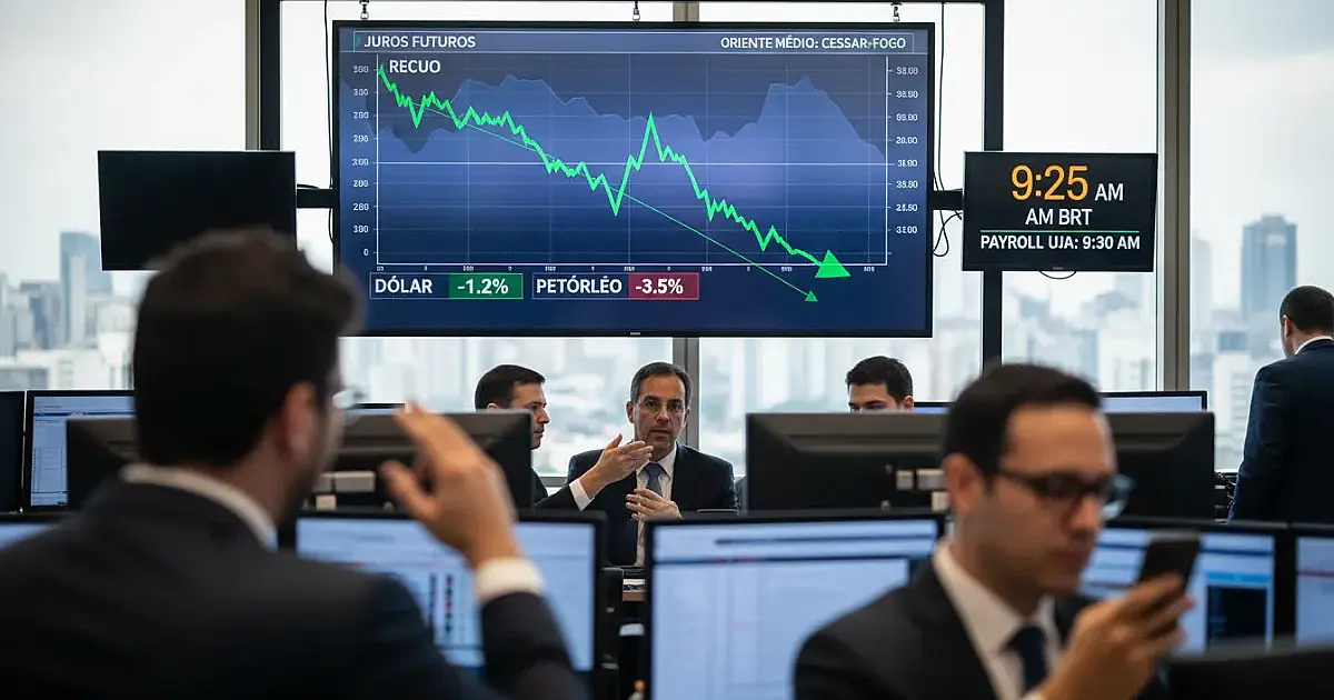 Juros futuros recuam com alívio no Oriente Médio e expectativa por dados dos EUA
